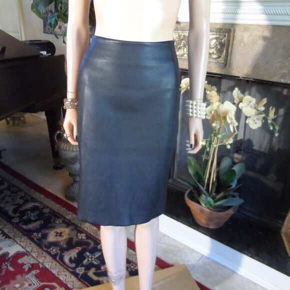 Diane Von Furstenberg Black Leather Skirt /Wool/Leather Moto Jacket Set Size 2/4 - Picture 12 of 16